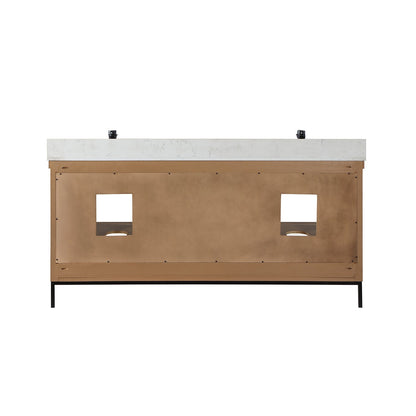 Altair Designs 72" double vanity with top - 545072-WH-AW-NM