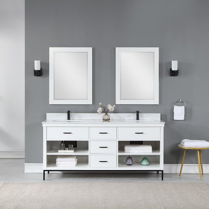 Altair Designs 72" double vanity with top - 545072-WH-AW-NM