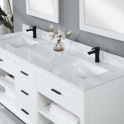 Altair Designs 72" double vanity with top - 545072-WH-AW-NM