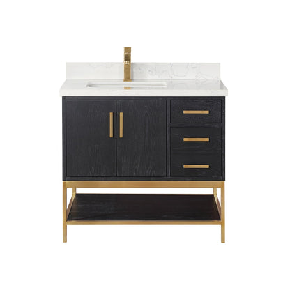 Altair Designs 36" single vanity with top - 546036-WO-GW-NM