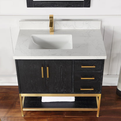 Altair Designs 36" single vanity with top - 546036-WO-GW-NM