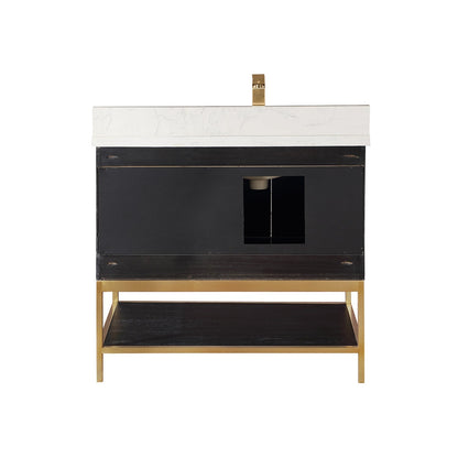 Altair Designs 36" single vanity with top - 546036-WO-GW-NM