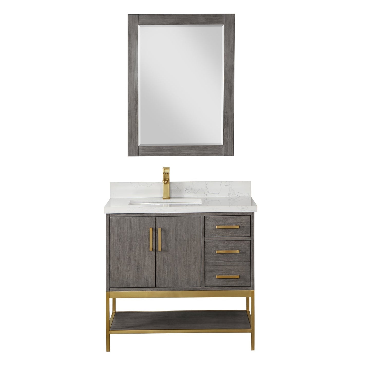 Altair Designs 36" single vanity with top - 546036-WO-GW-NM