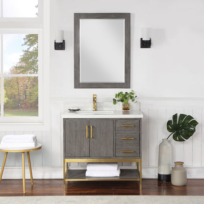 Altair Designs 36" single vanity with top - 546036-WO-GW-NM