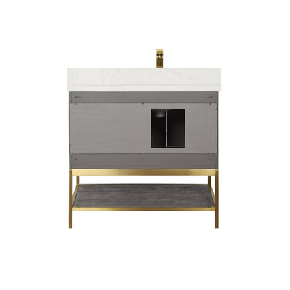 Altair Designs 36" single vanity with top - 546036-WO-GW-NM