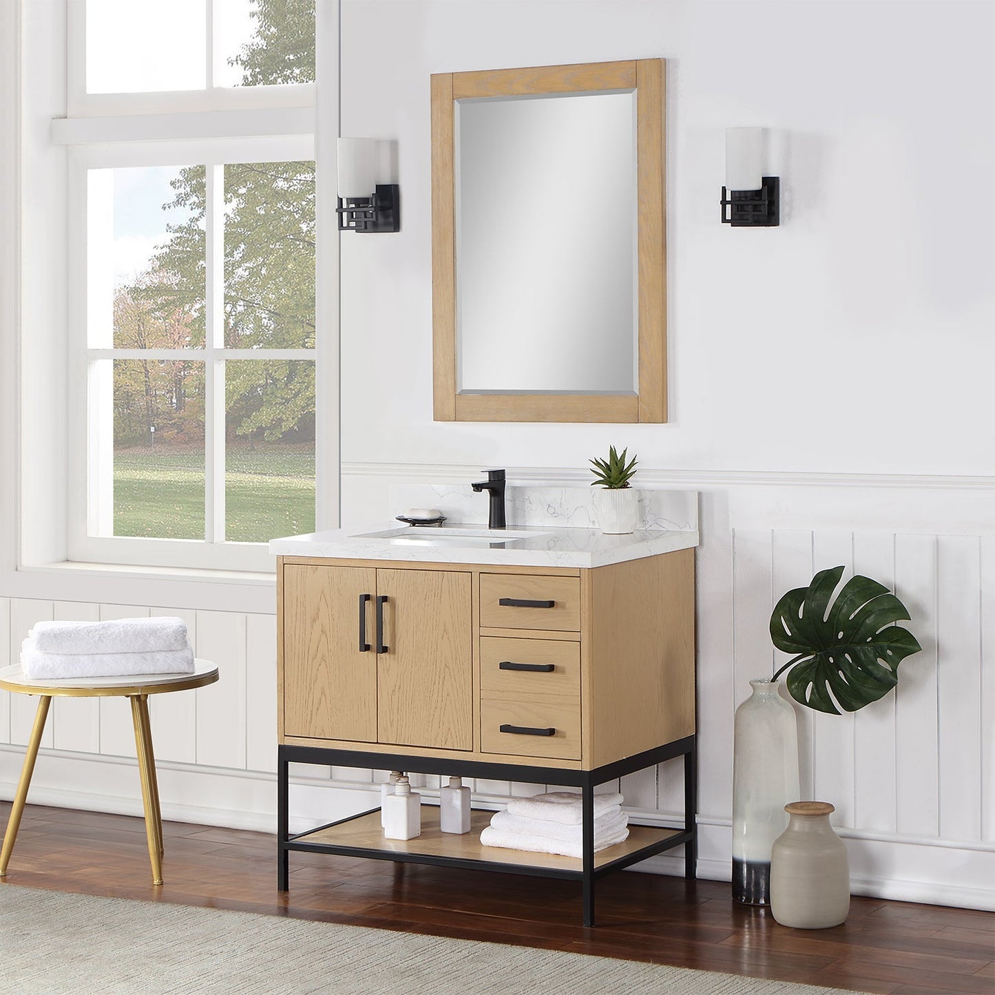 Altair Designs 36" single vanity with top - 546036-WO-GW-NM