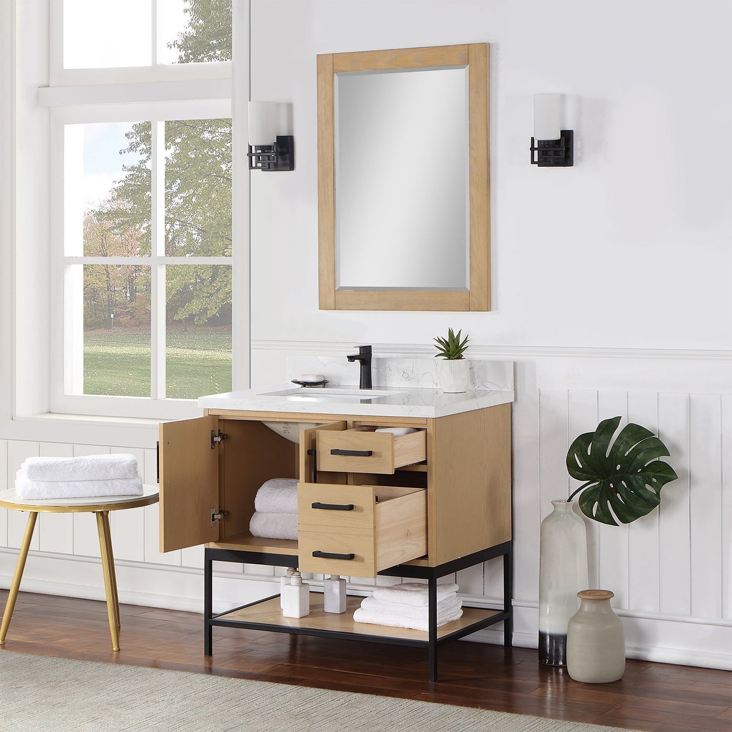 Altair Designs 36" single vanity with top - 546036-WO-GW-NM