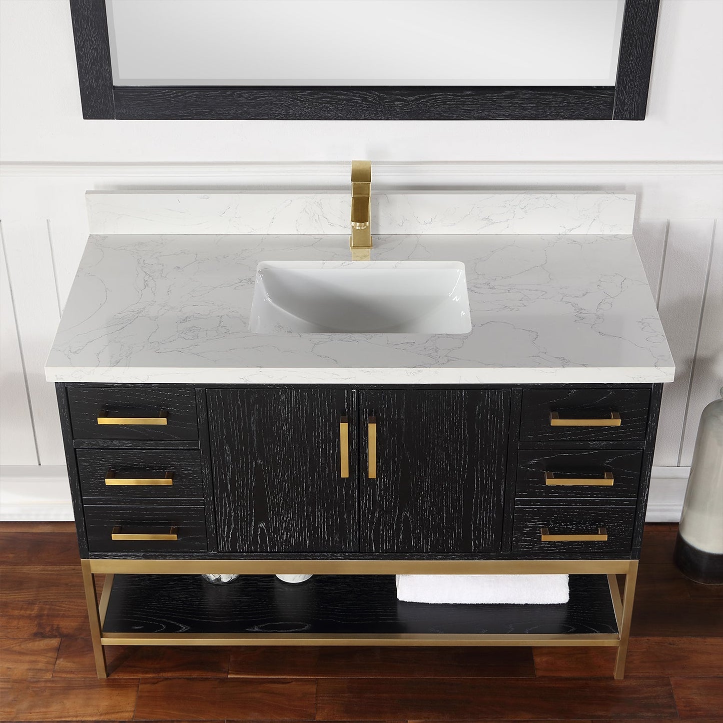 Altair Designs 48" single vanity with top - 546048-WO-GW-NM