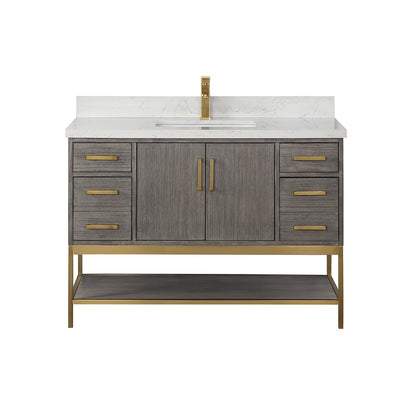 Altair Designs 48" single vanity with top - 546048-WO-GW-NM