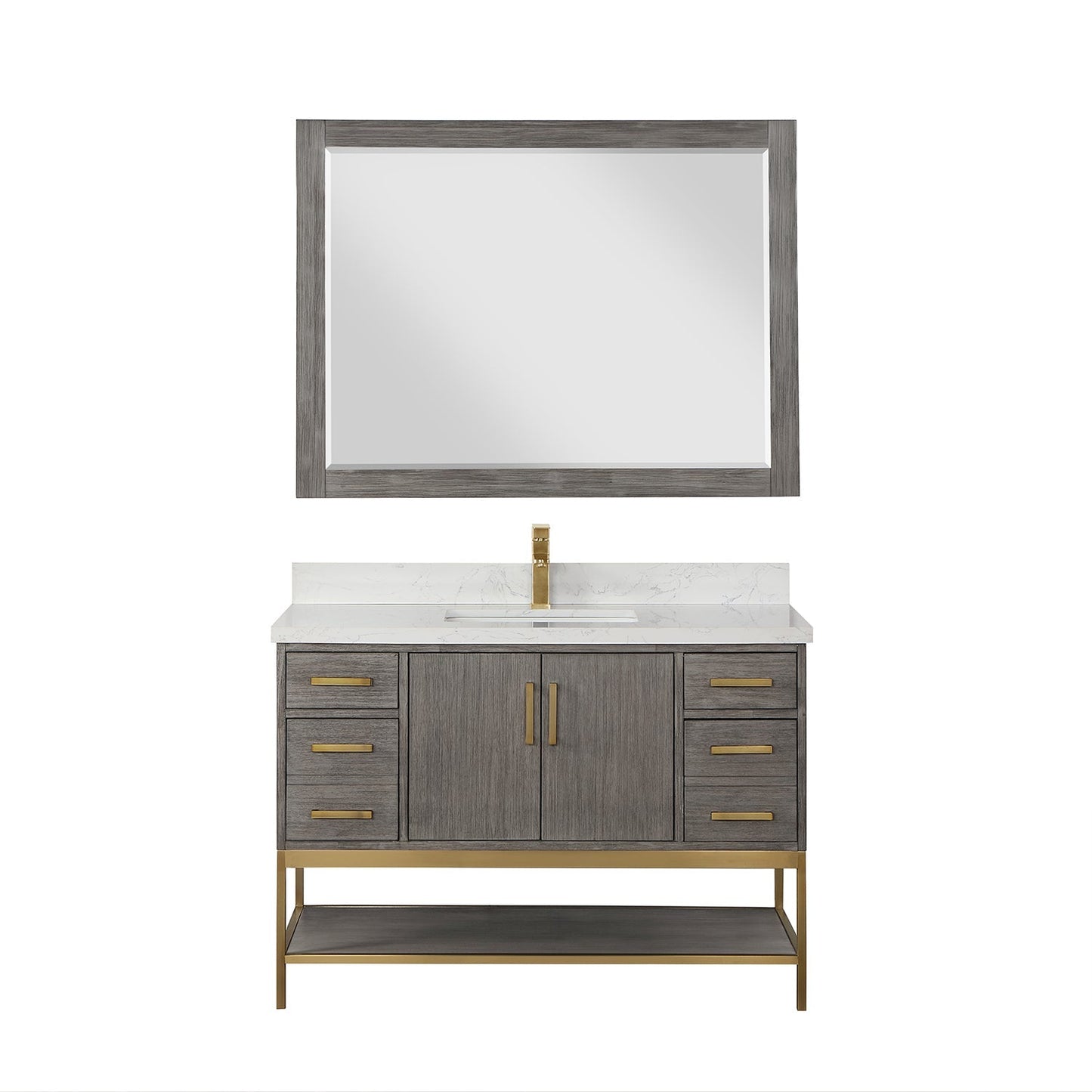 Altair Designs 48" single vanity with top - 546048-WO-GW-NM