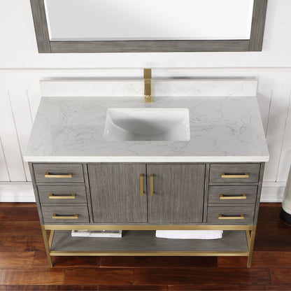Altair Designs 48" single vanity with top - 546048-WO-GW-NM