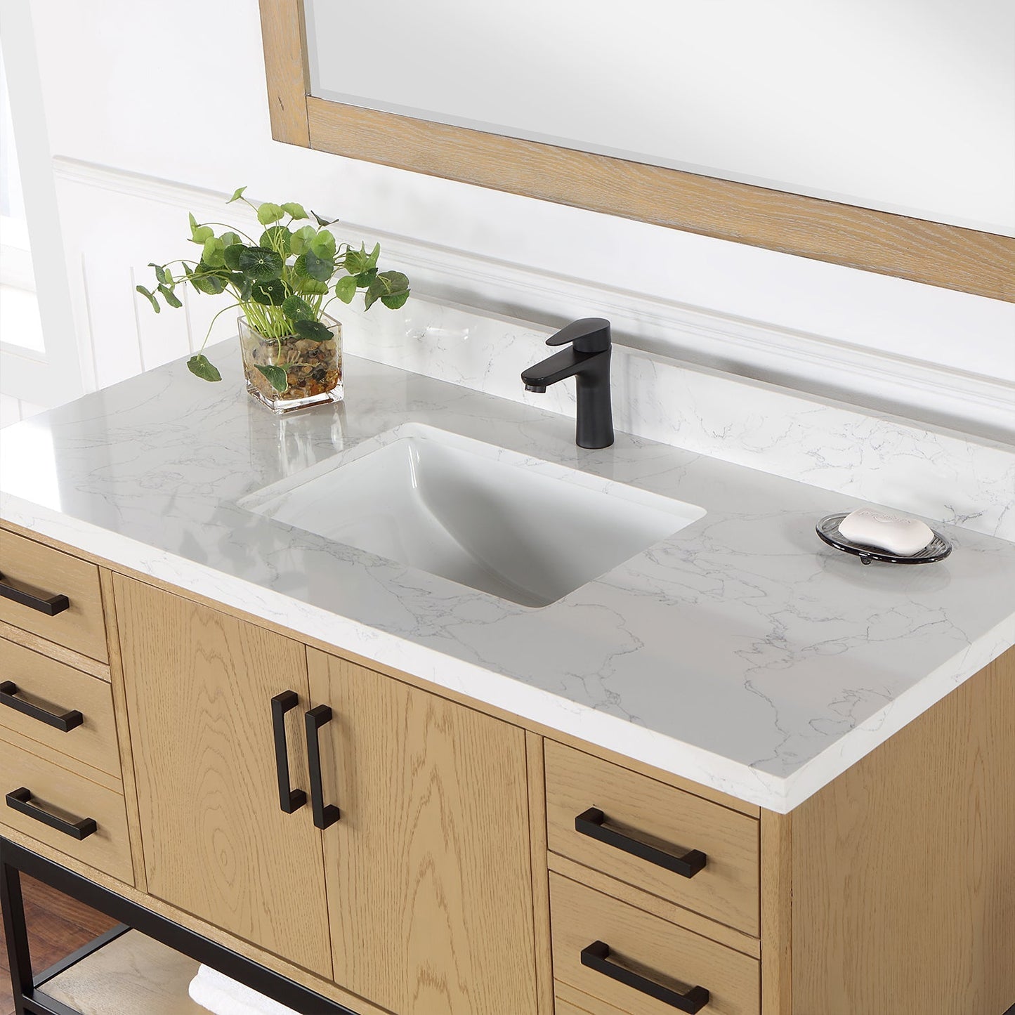 Altair Designs 48" single vanity with top - 546048-WO-GW-NM