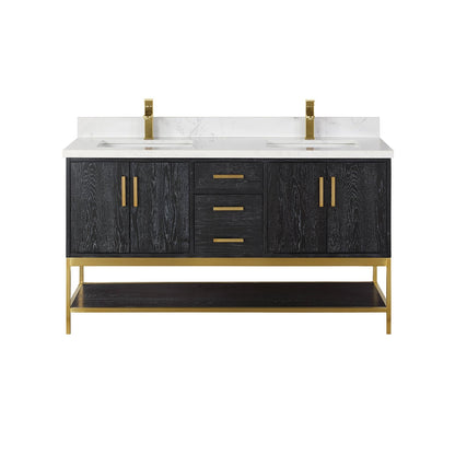 Altair Designs  60" double vanity with top - 546060-WO-GW-NM