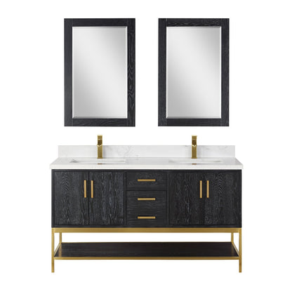Altair Designs  60" double vanity with top - 546060-WO-GW-NM