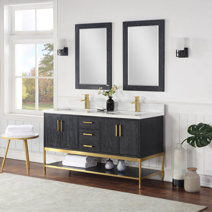 Altair Designs  60" double vanity with top - 546060-WO-GW-NM
