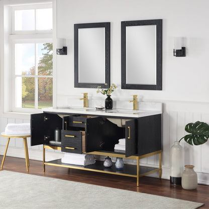 Altair Designs  60" double vanity with top - 546060-WO-GW-NM