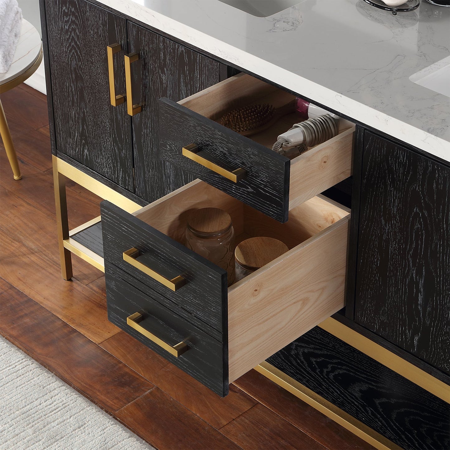 Altair Designs  60" double vanity with top - 546060-WO-GW-NM