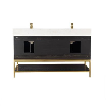 Altair Designs  60" double vanity with top - 546060-WO-GW-NM
