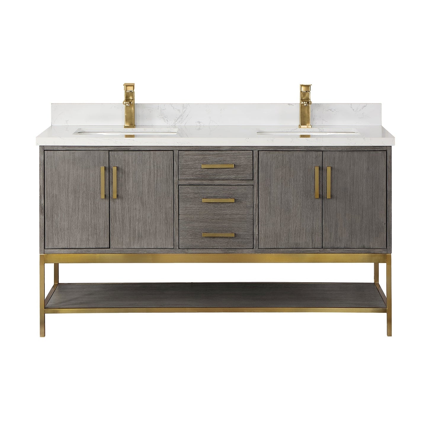 Altair Designs  60" double vanity with top - 546060-WO-GW-NM
