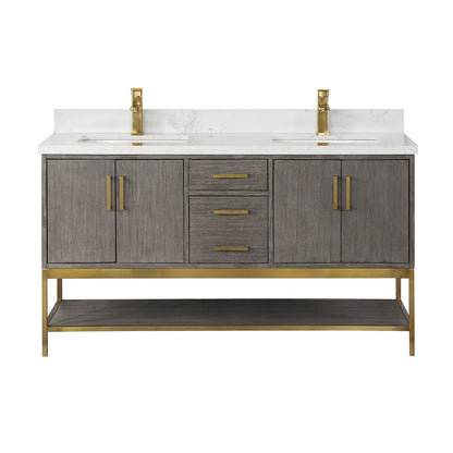 Altair Designs  60" double vanity with top - 546060-WO-GW-NM