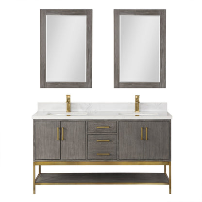 Altair Designs  60" double vanity with top - 546060-WO-GW-NM