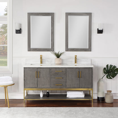 Altair Designs  60" double vanity with top - 546060-WO-GW-NM