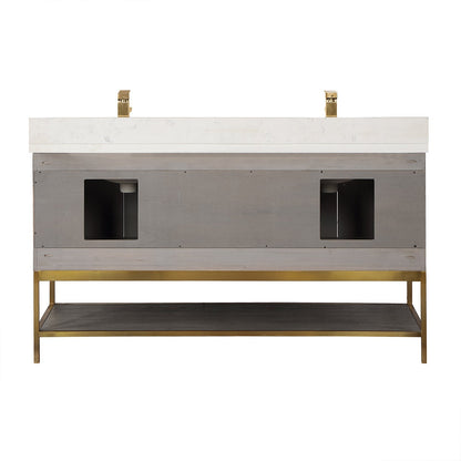 Altair Designs  60" double vanity with top - 546060-WO-GW-NM