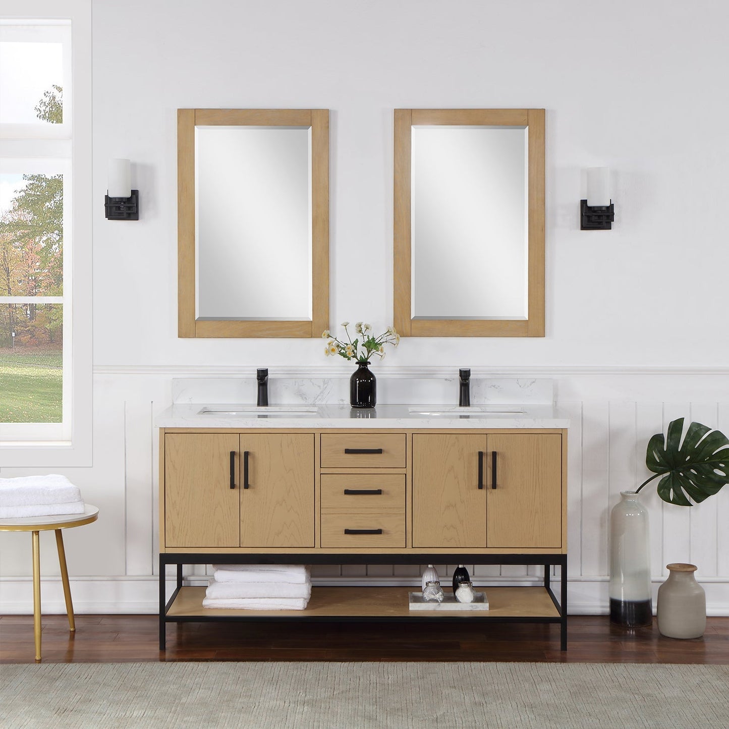 Altair Designs  60" double vanity with top - 546060-WO-GW-NM