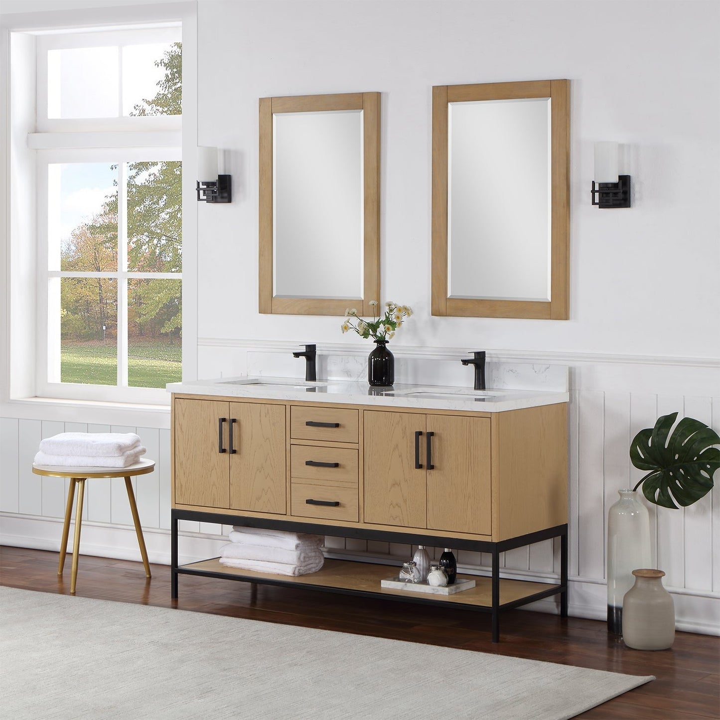 Altair Designs  60" double vanity with top - 546060-WO-GW-NM