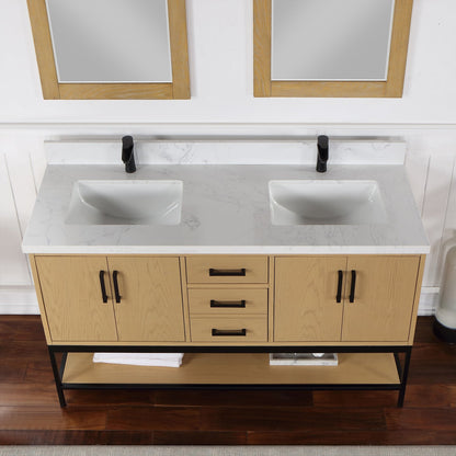 Altair Designs  60" double vanity with top - 546060-WO-GW-NM