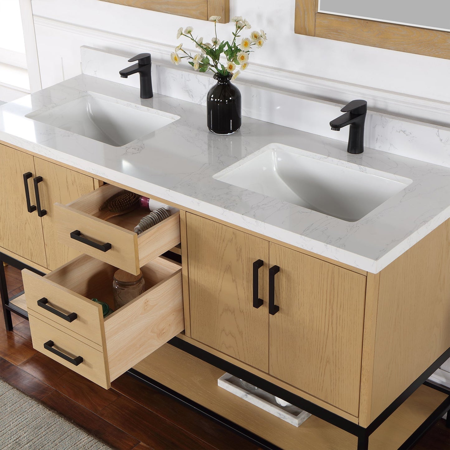 Altair Designs  60" double vanity with top - 546060-WO-GW-NM