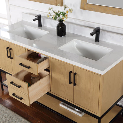 Altair Designs  60" double vanity with top - 546060-WO-GW-NM