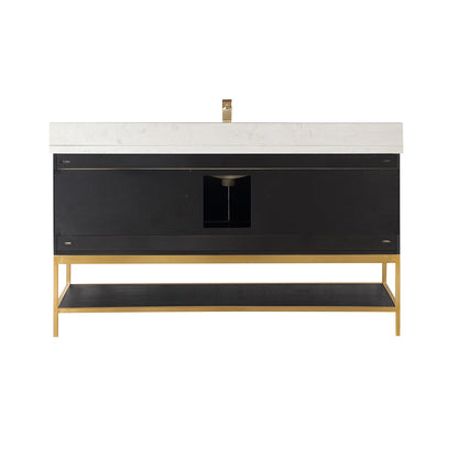 Altair Designs 60" single vanity with top - 546060S-WO-GW-NM