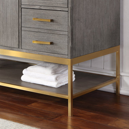 Altair Designs 60" single vanity with top - 546060S-WO-GW-NM