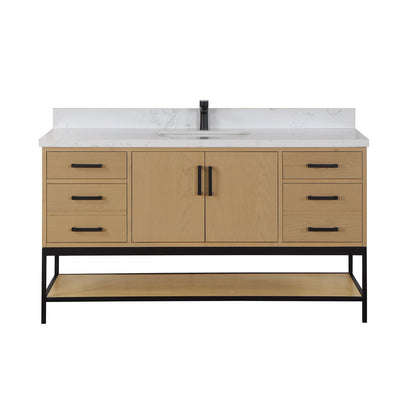 Altair Designs 60" single vanity with top - 546060S-WO-GW-NM