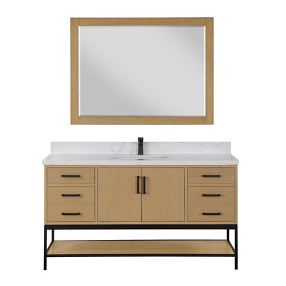 Altair Designs 60" single vanity with top - 546060S-WO-GW-NM