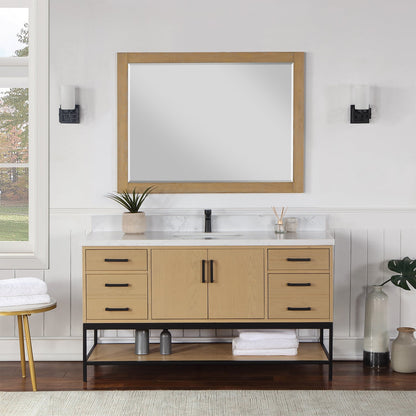 Altair Designs 60" single vanity with top - 546060S-WO-GW-NM