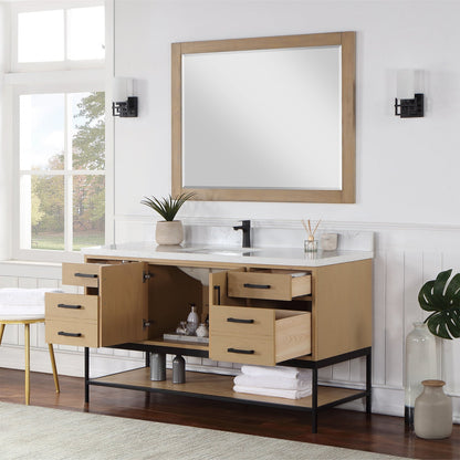 Altair Designs 60" single vanity with top - 546060S-WO-GW-NM