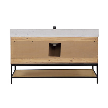 Altair Designs 60" single vanity with top - 546060S-WO-GW-NM