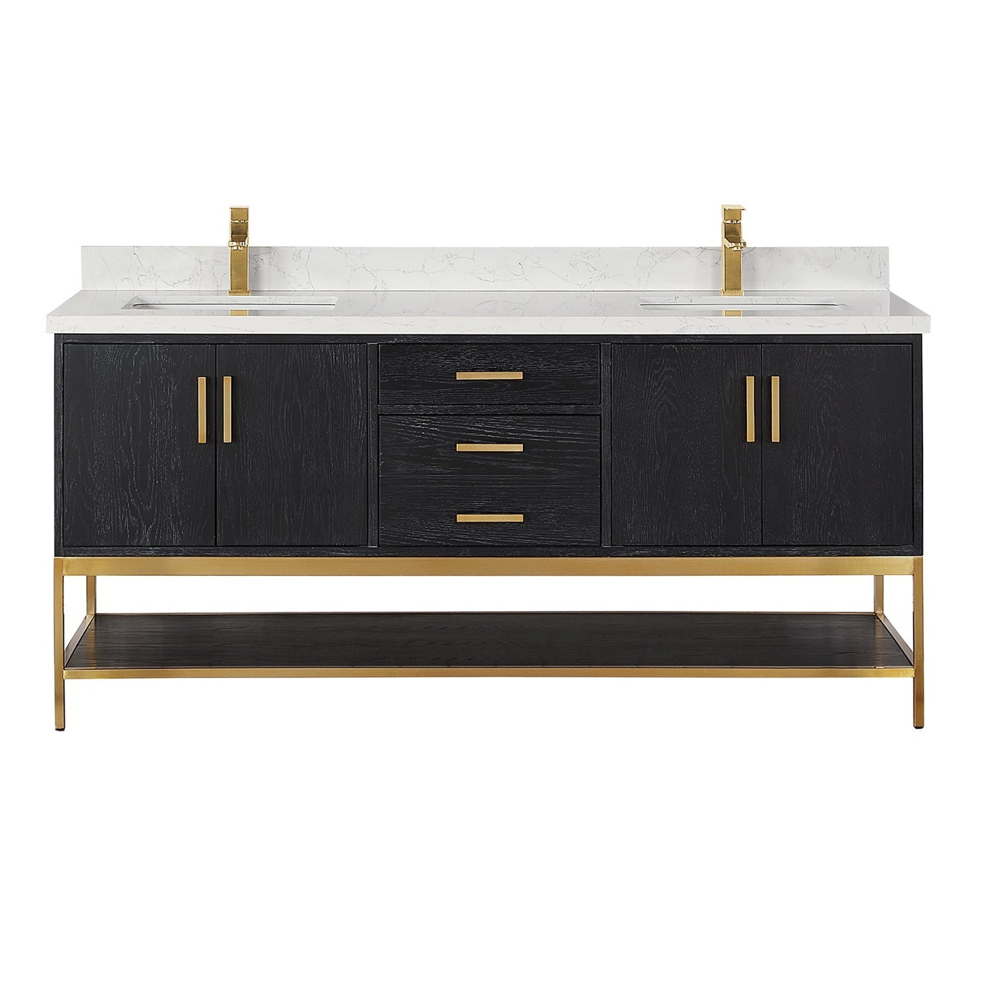 Altair Designs 72" double vanity with top - 546072-WO-GW-NM