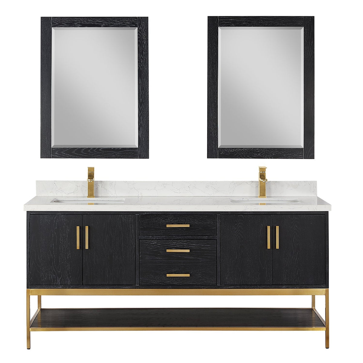 Altair Designs 72" double vanity with top - 546072-WO-GW-NM