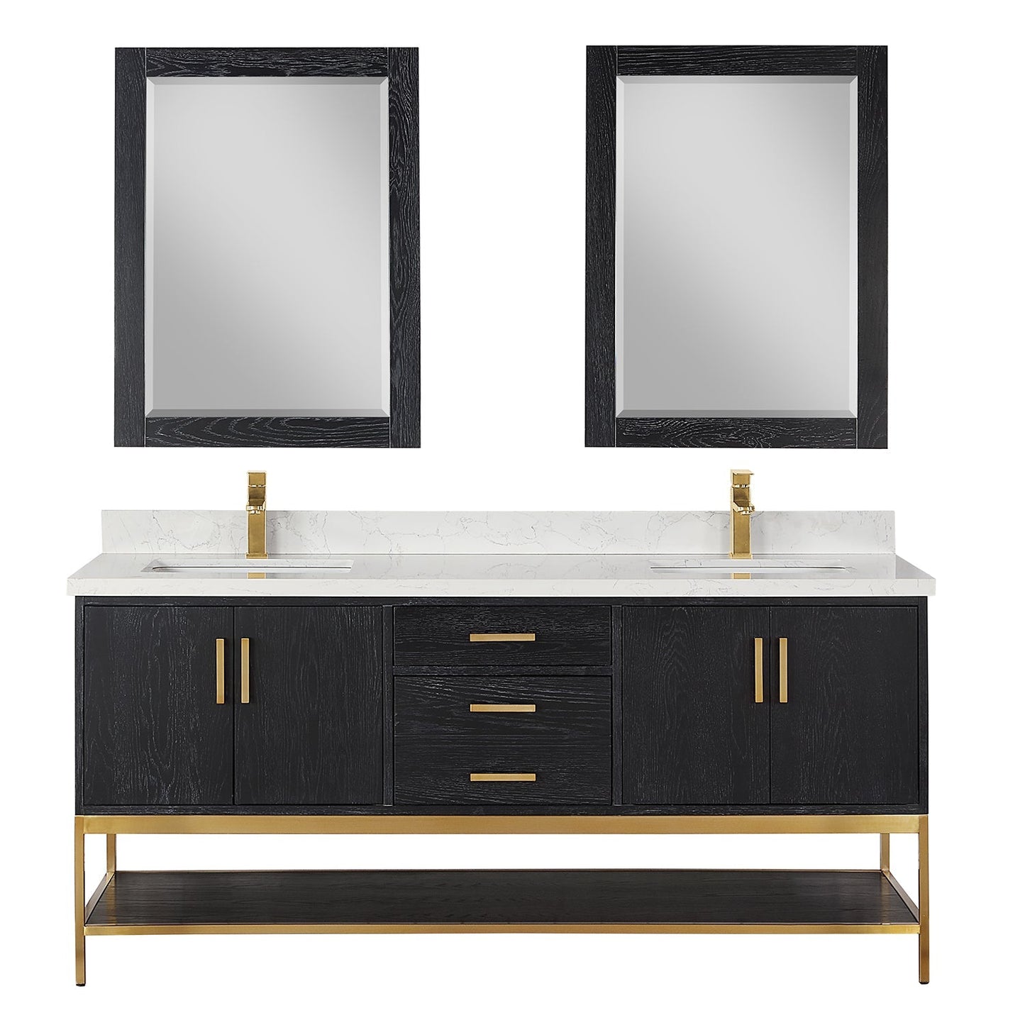 Altair Designs 72" double vanity with top - 546072-WO-GW-NM