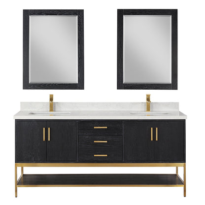 Altair Designs 72" double vanity with top - 546072-WO-GW-NM