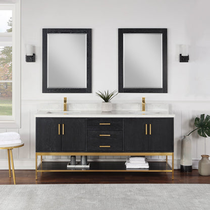 Altair Designs 72" double vanity with top - 546072-WO-GW-NM