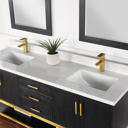 Altair Designs 72" double vanity with top - 546072-WO-GW-NM