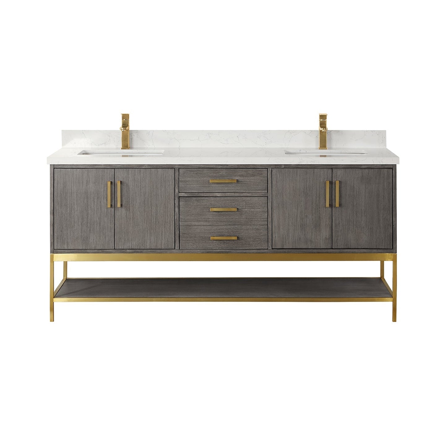 Altair Designs 72" double vanity with top - 546072-WO-GW-NM