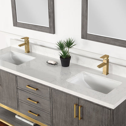 Altair Designs 72" double vanity with top - 546072-WO-GW-NM