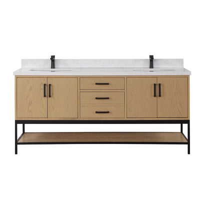 Altair Designs 72" double vanity with top - 546072-WO-GW-NM