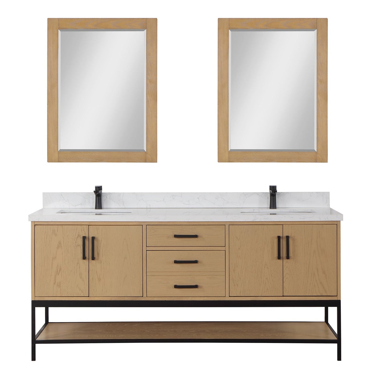 Altair Designs 72" double vanity with top - 546072-WO-GW-NM