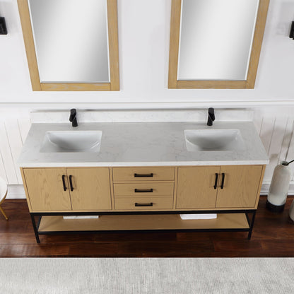 Altair Designs 72" double vanity with top - 546072-WO-GW-NM